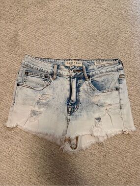 Bullhead Light Blue Distressed Cutoff Denim Shorts